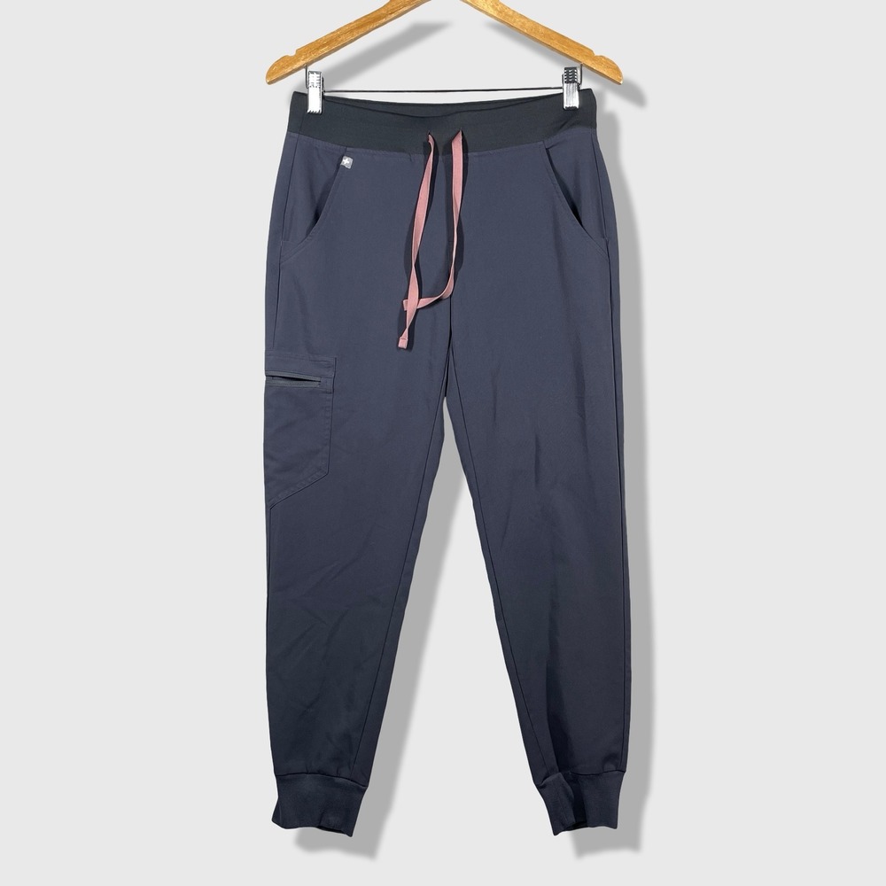 FIGS Zamora Jogger Scrub Pants Womens XS Petite Graphite Grey Medical Athleisure